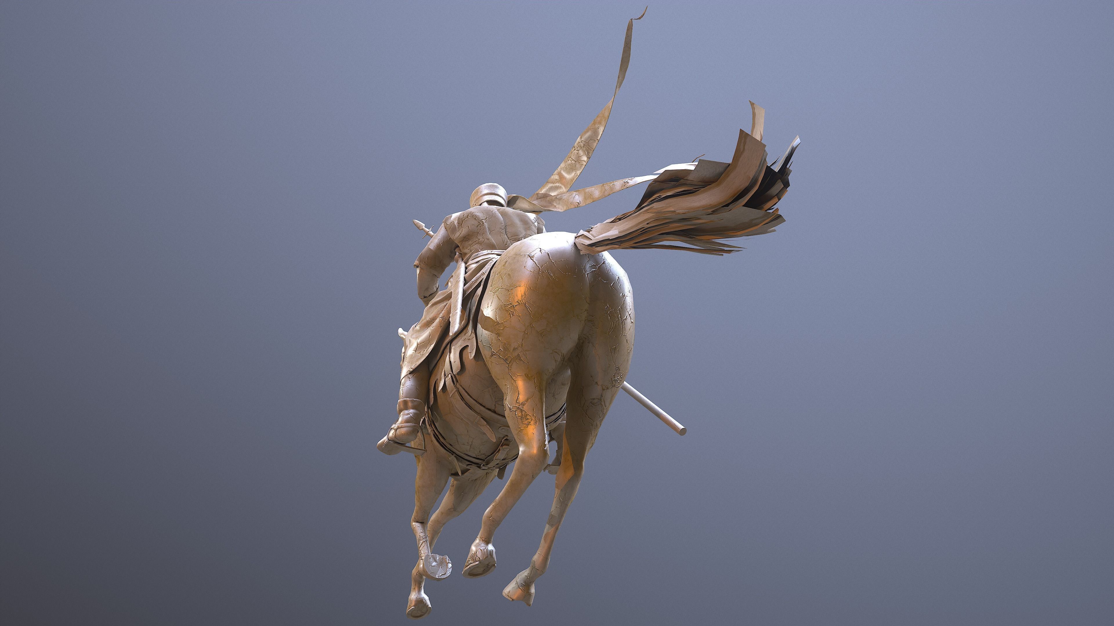 Champion of Chivalry The Marble Knight Low-poly 3D model_4