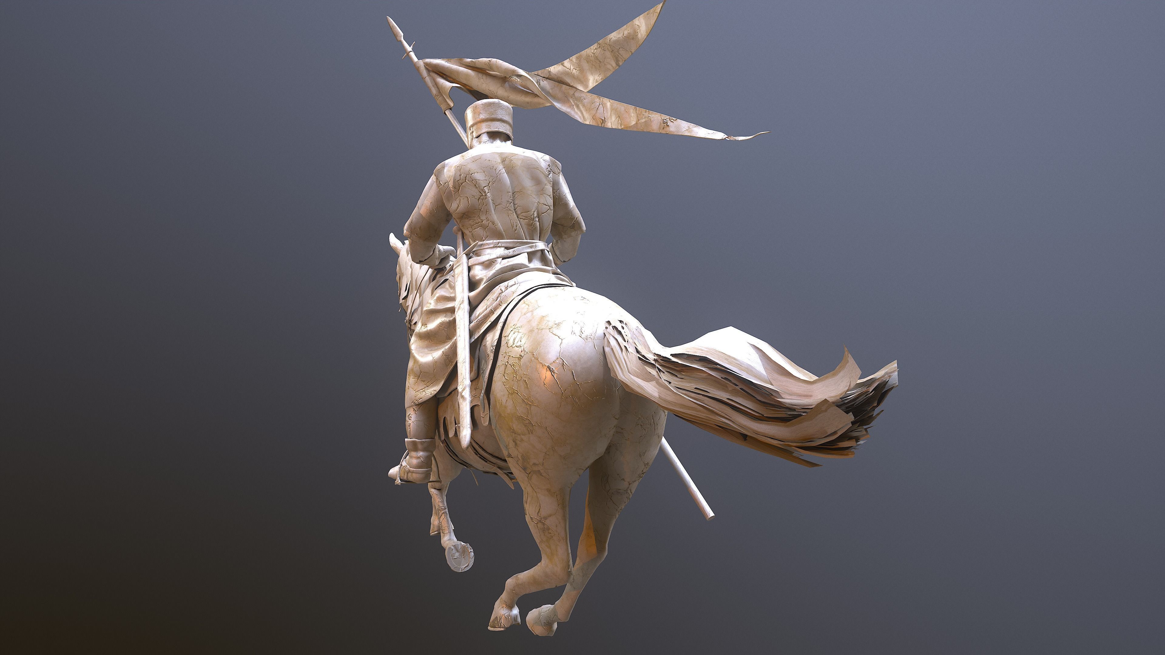 Champion of Chivalry The Marble Knight Low-poly 3D model_5