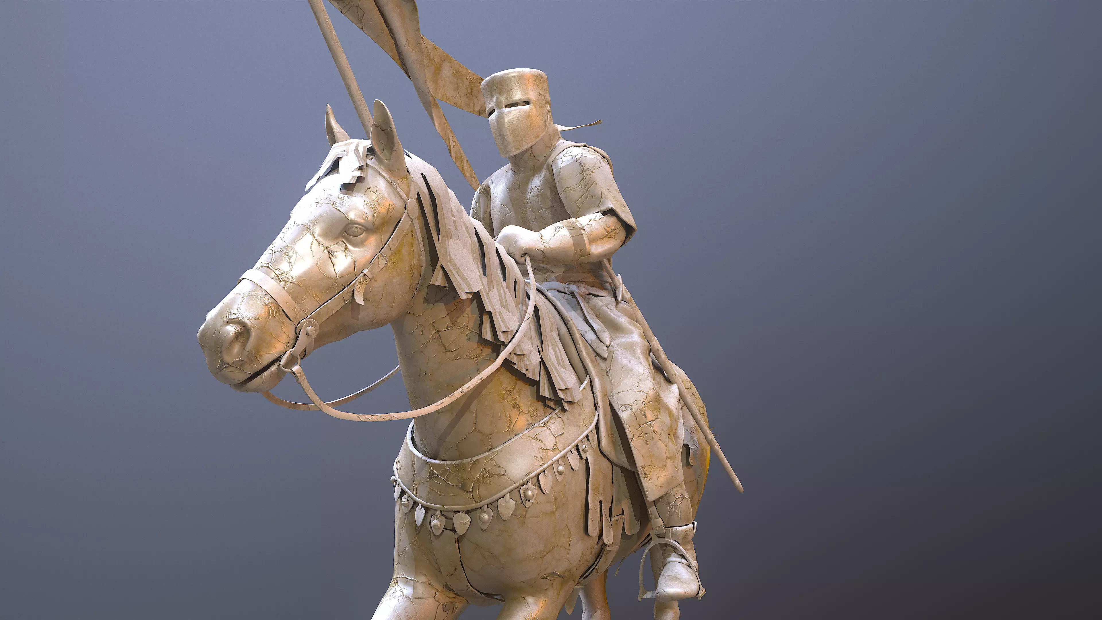 Champion of Chivalry The Marble Knight Low-poly 3D model_0