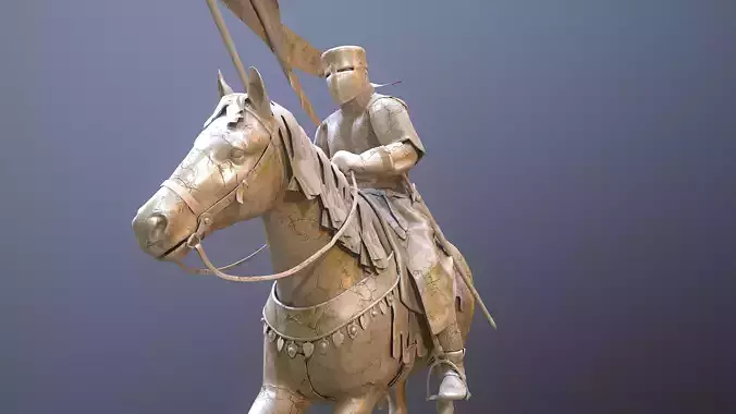 Champion of Chivalry  The Marble Knight Low-poly 3D model
