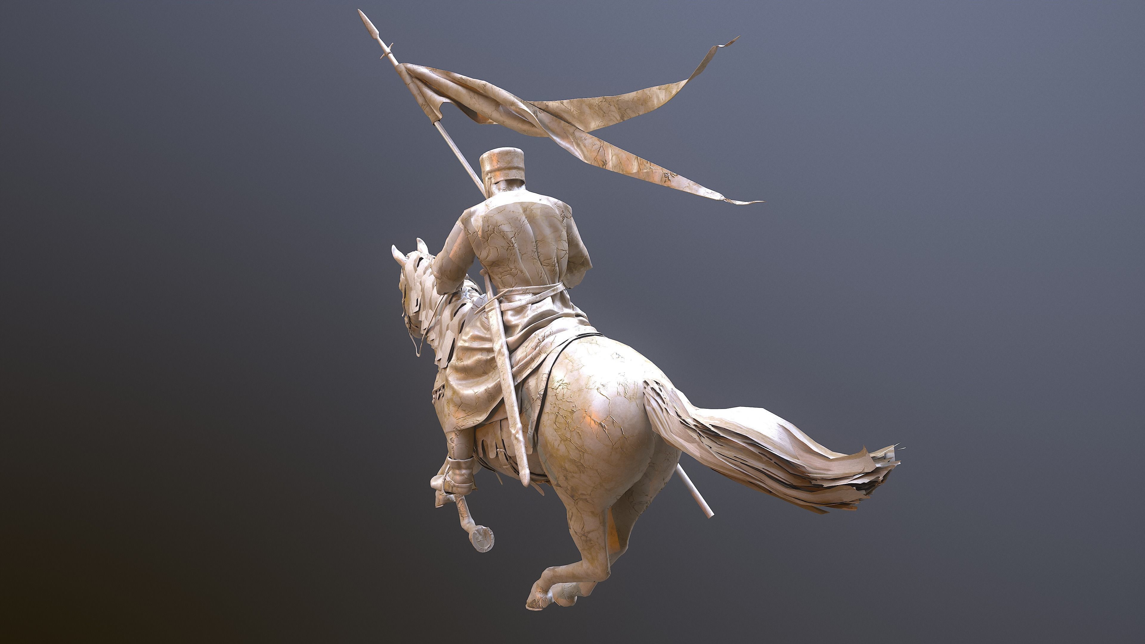 Champion of Chivalry The Marble Knight Low-poly 3D model_11