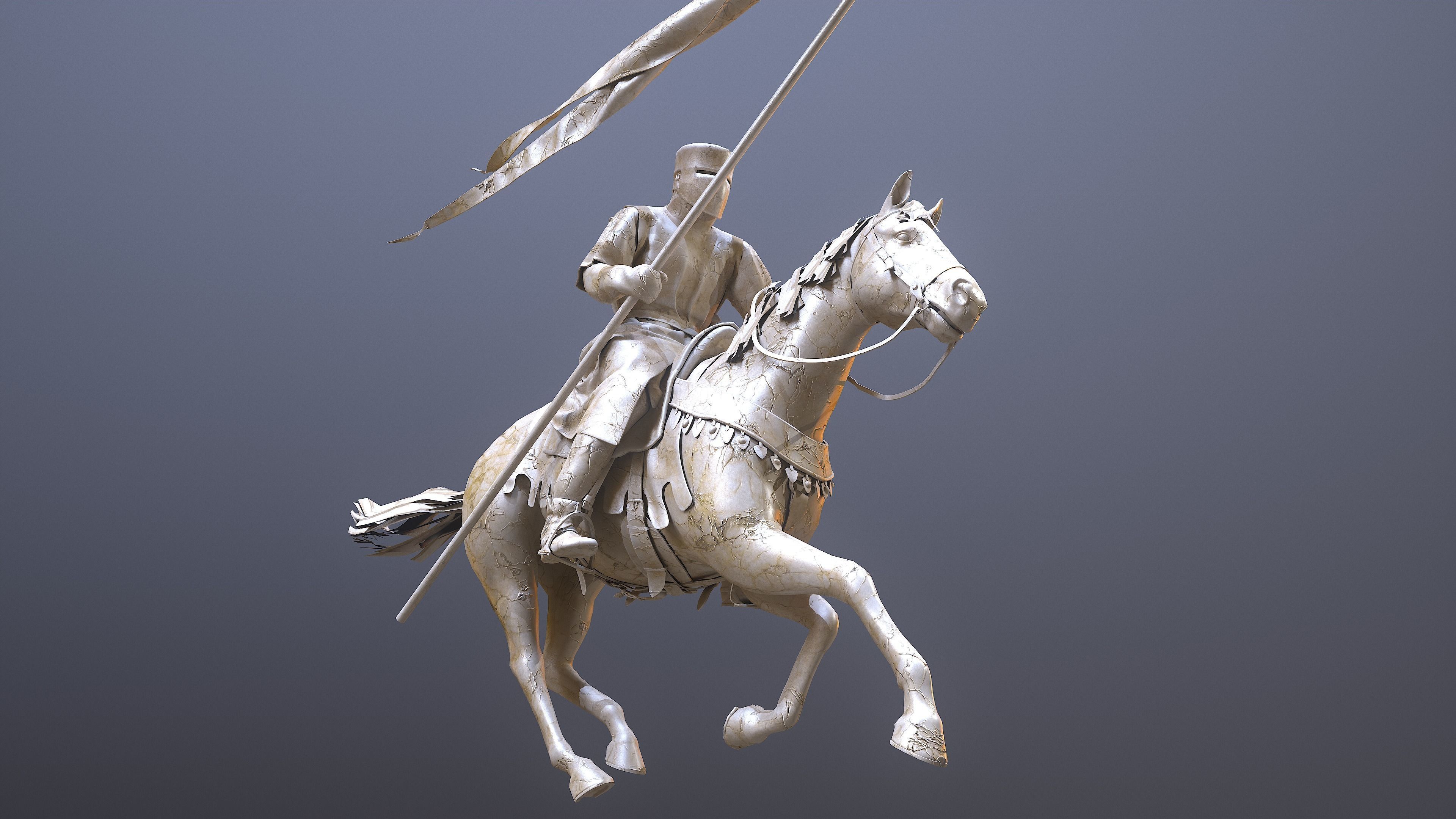 Champion of Chivalry The Marble Knight Low-poly 3D model_3