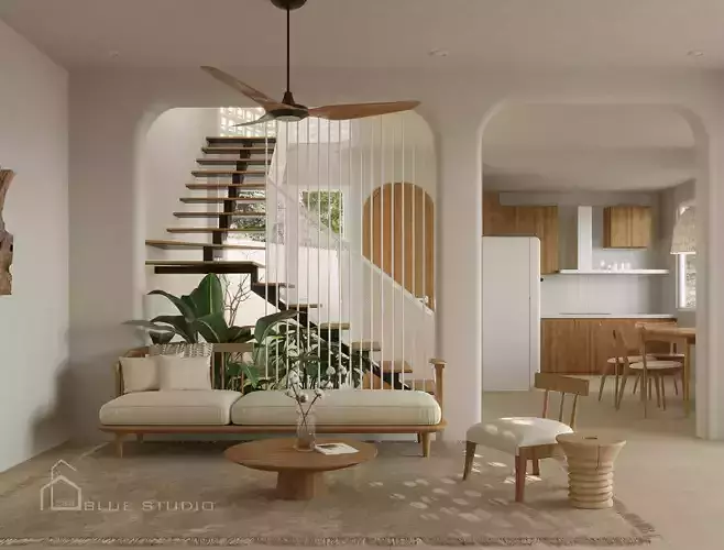 Japandi Living Room 3D model