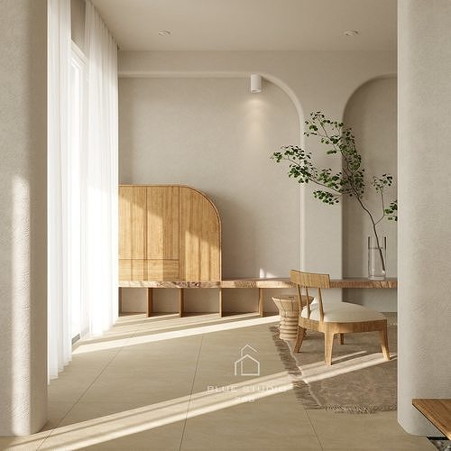 Japandi Living Room 3D model 3