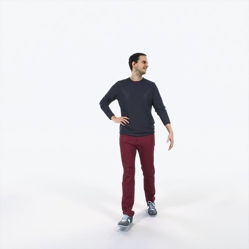 Jest 17I Listening Casual Walking Man Low-poly 3D model