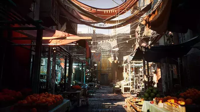Market Street Environment Kit Low-poly 3D model 2