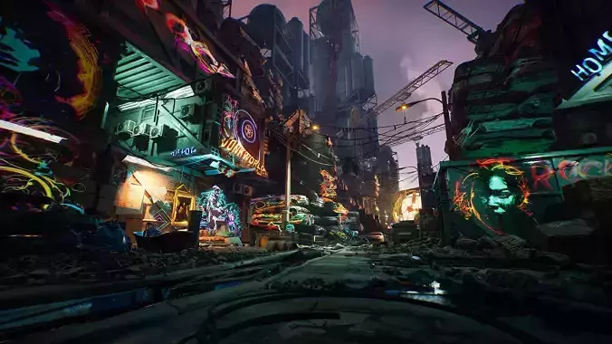 Cyber Scrapyard Environment Kit Low-poly 3D model