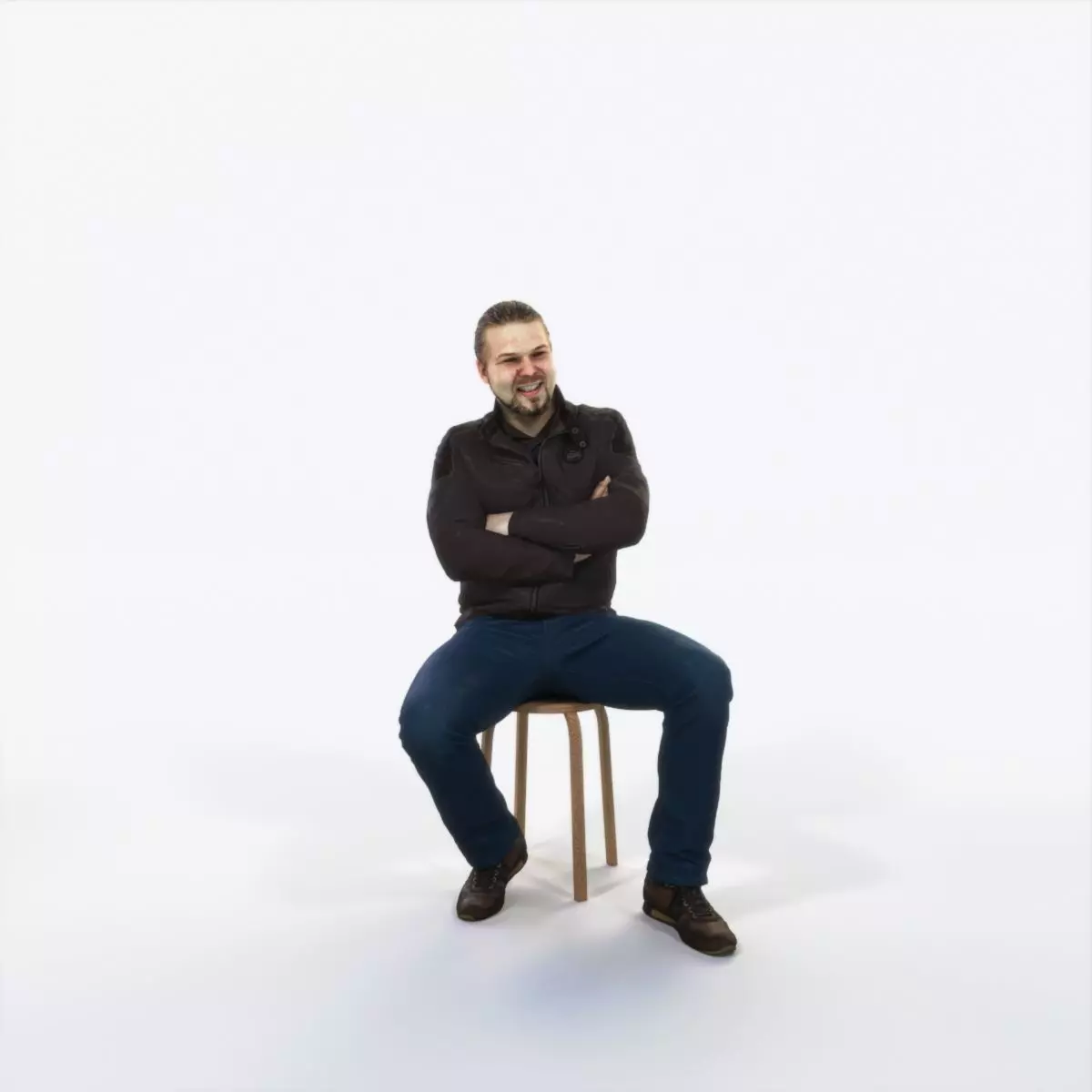 Keen 05K Listening Sitting Casual Man Low-poly 3D model_0