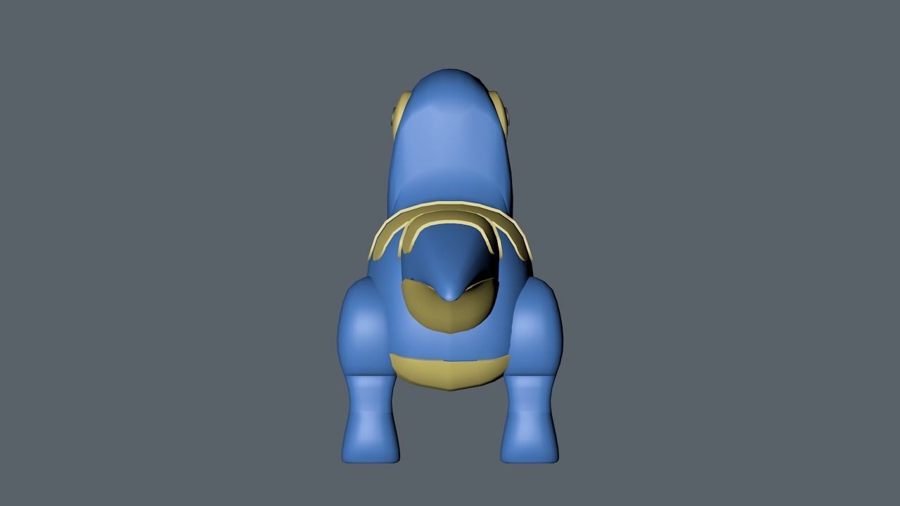 Bluey Velociwaptor Toy Low-poly 3D model_3