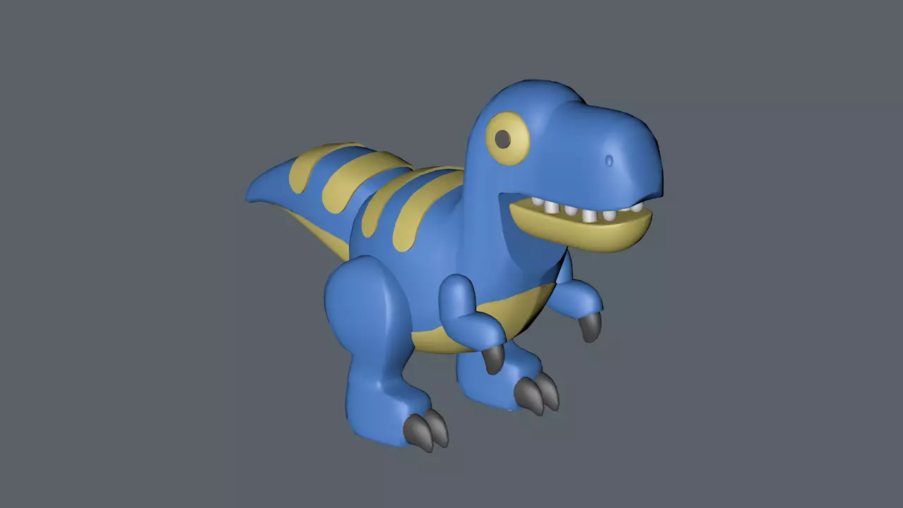 Bluey Velociwaptor Toy Low-poly 3D model_0