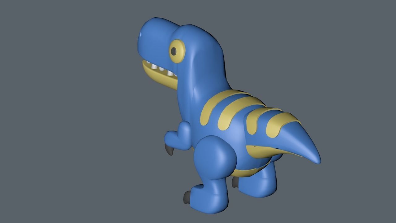 Bluey Velociwaptor Toy Low-poly 3D model_2