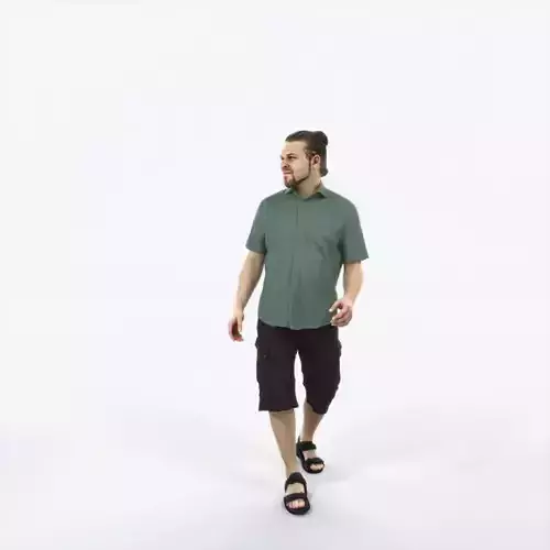 Keen 07I Listening Summer walking Casual Man Low-poly 3D model