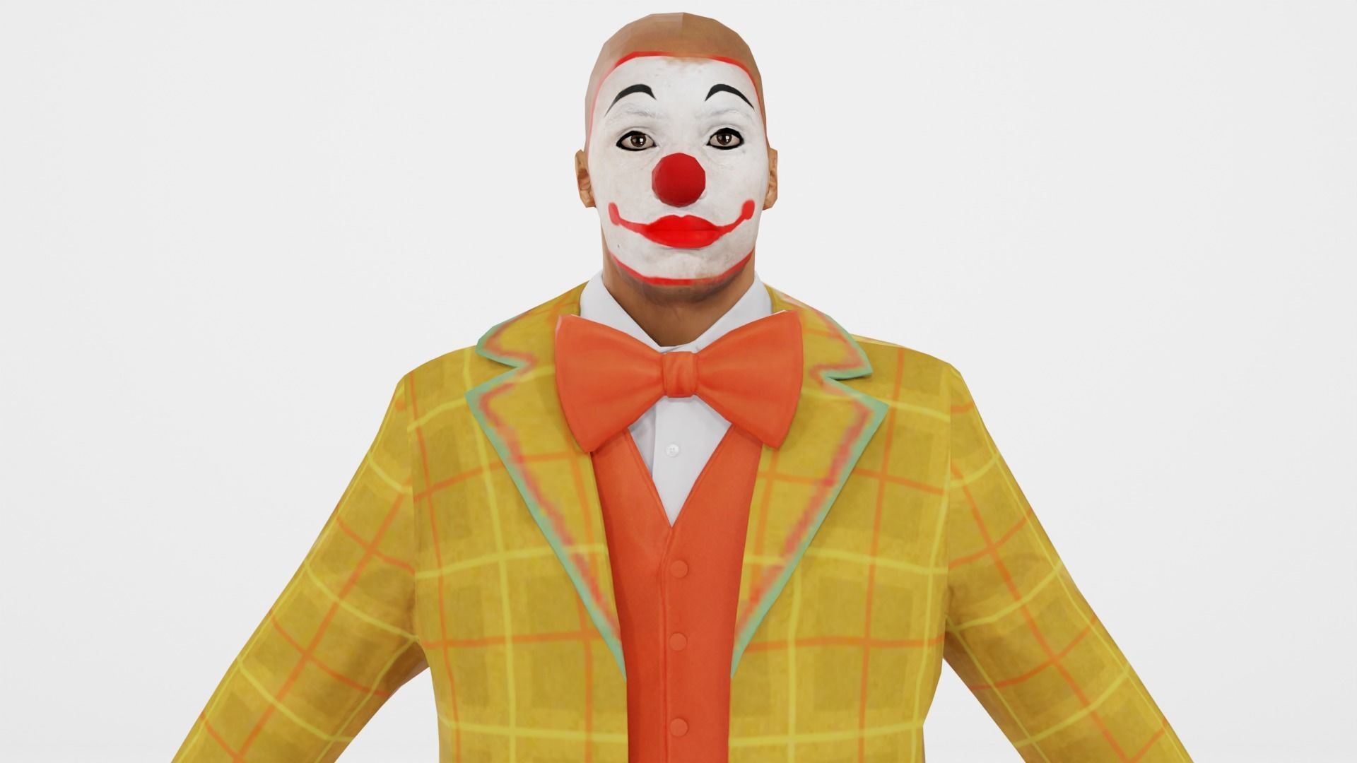 Clown Low-poly 3D model_1