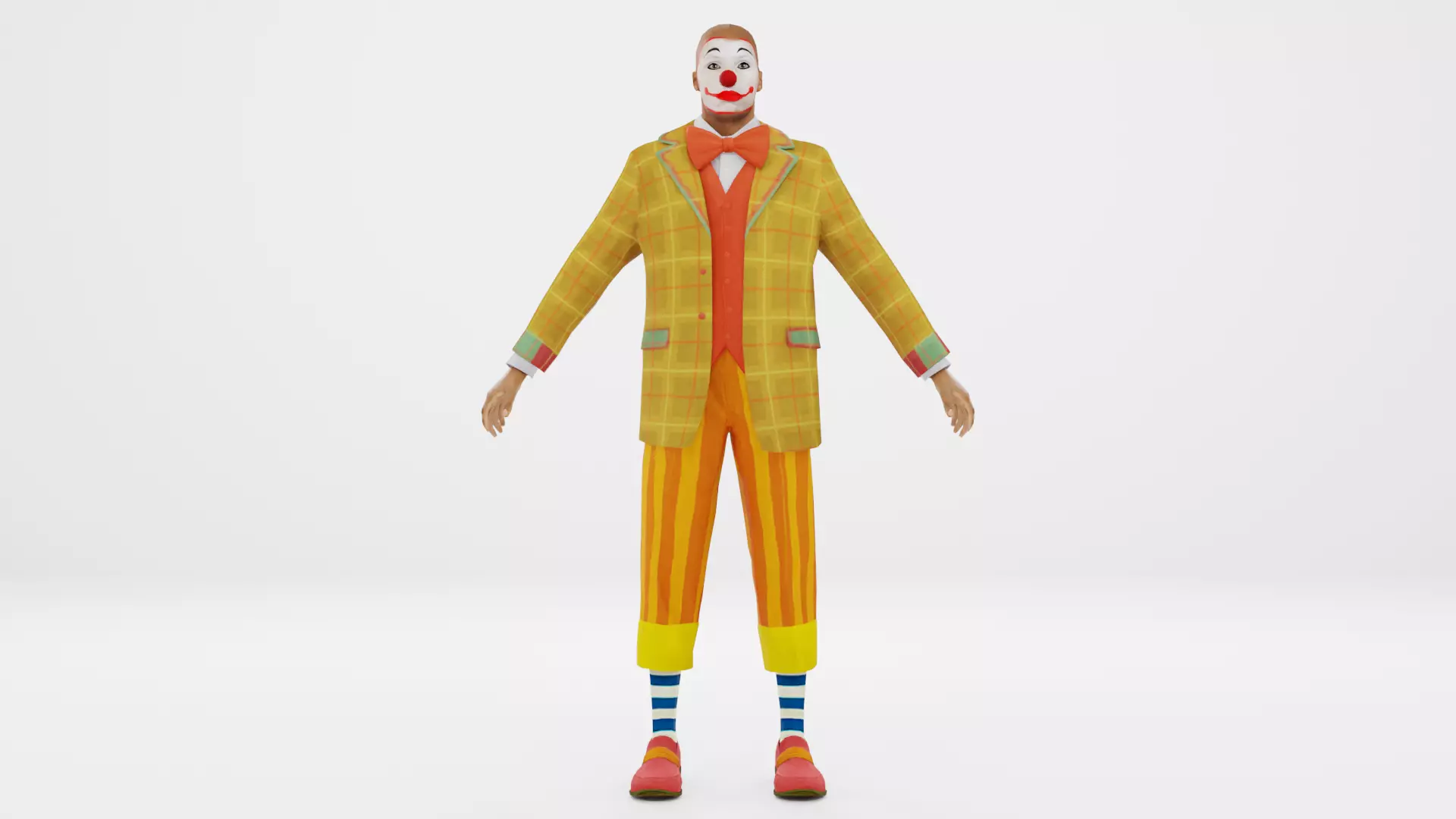 Clown Low-poly 3D model_0
