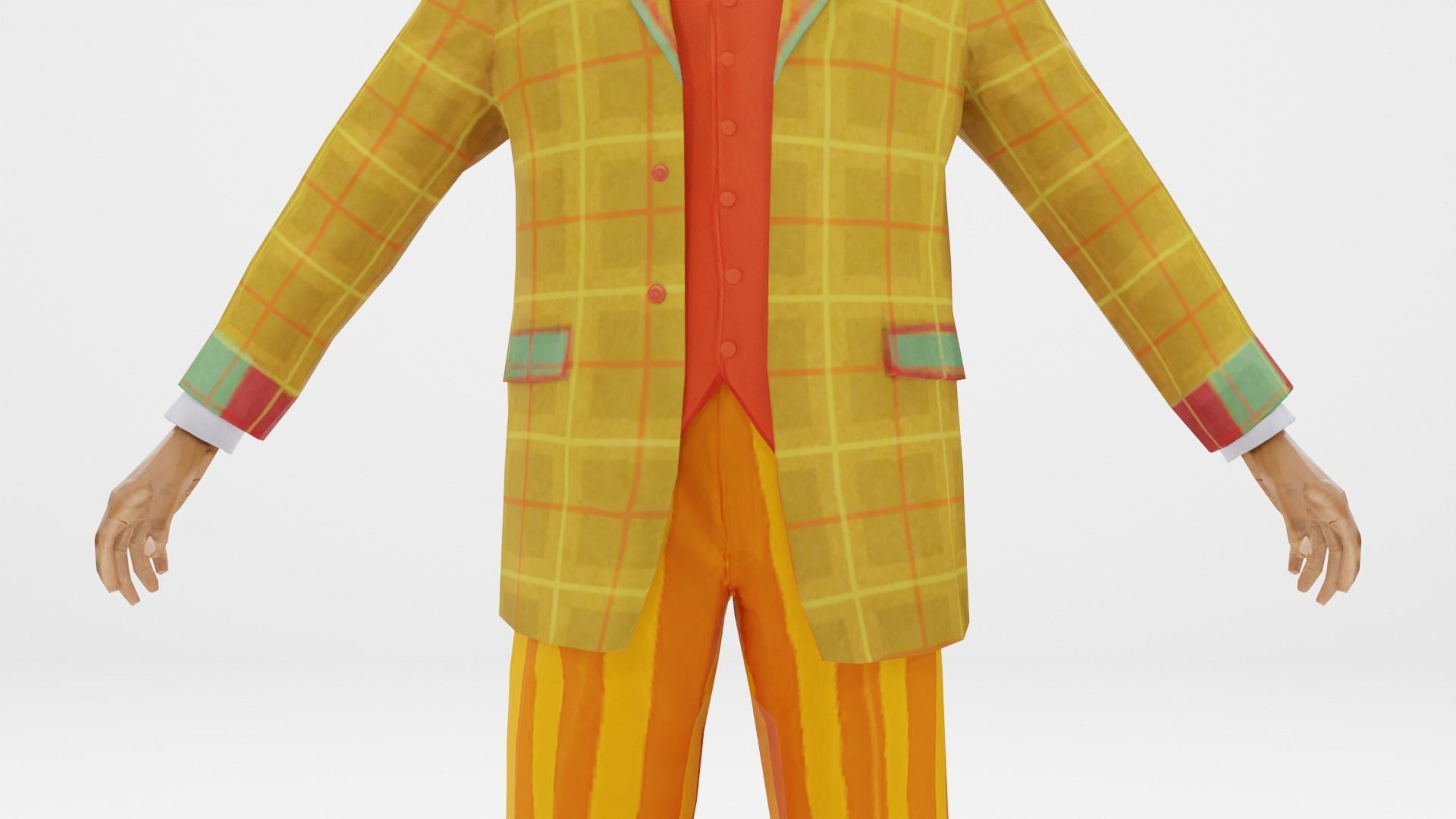 Clown Low-poly 3D model_2