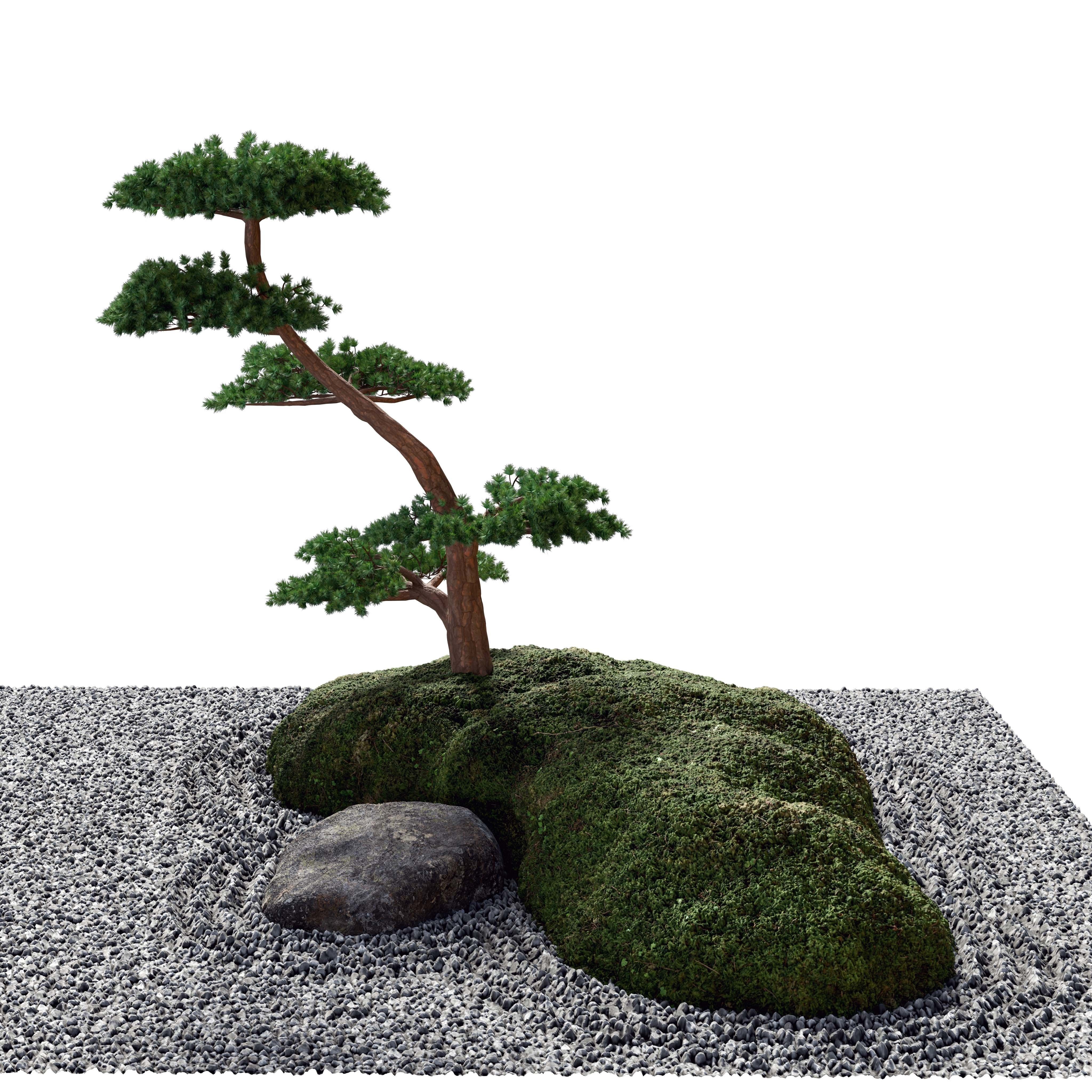 Japanese Rock -Zen- Garden 04 Low-poly 3D model_7