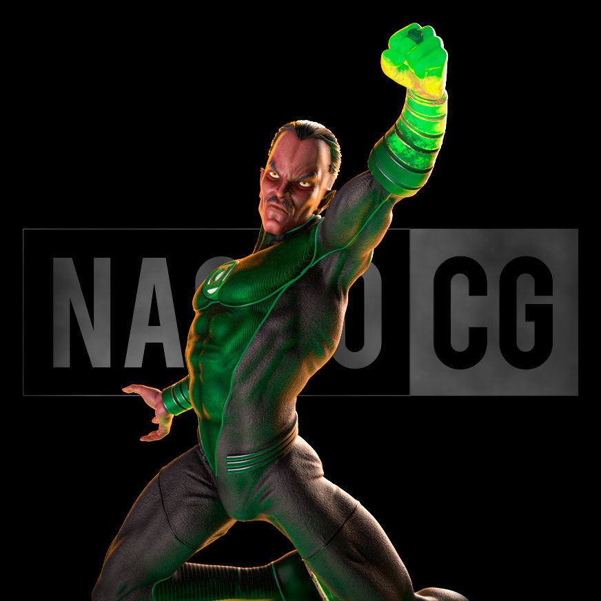 Fan Art Green Lantern Sinestro - Statue 3D print model_1