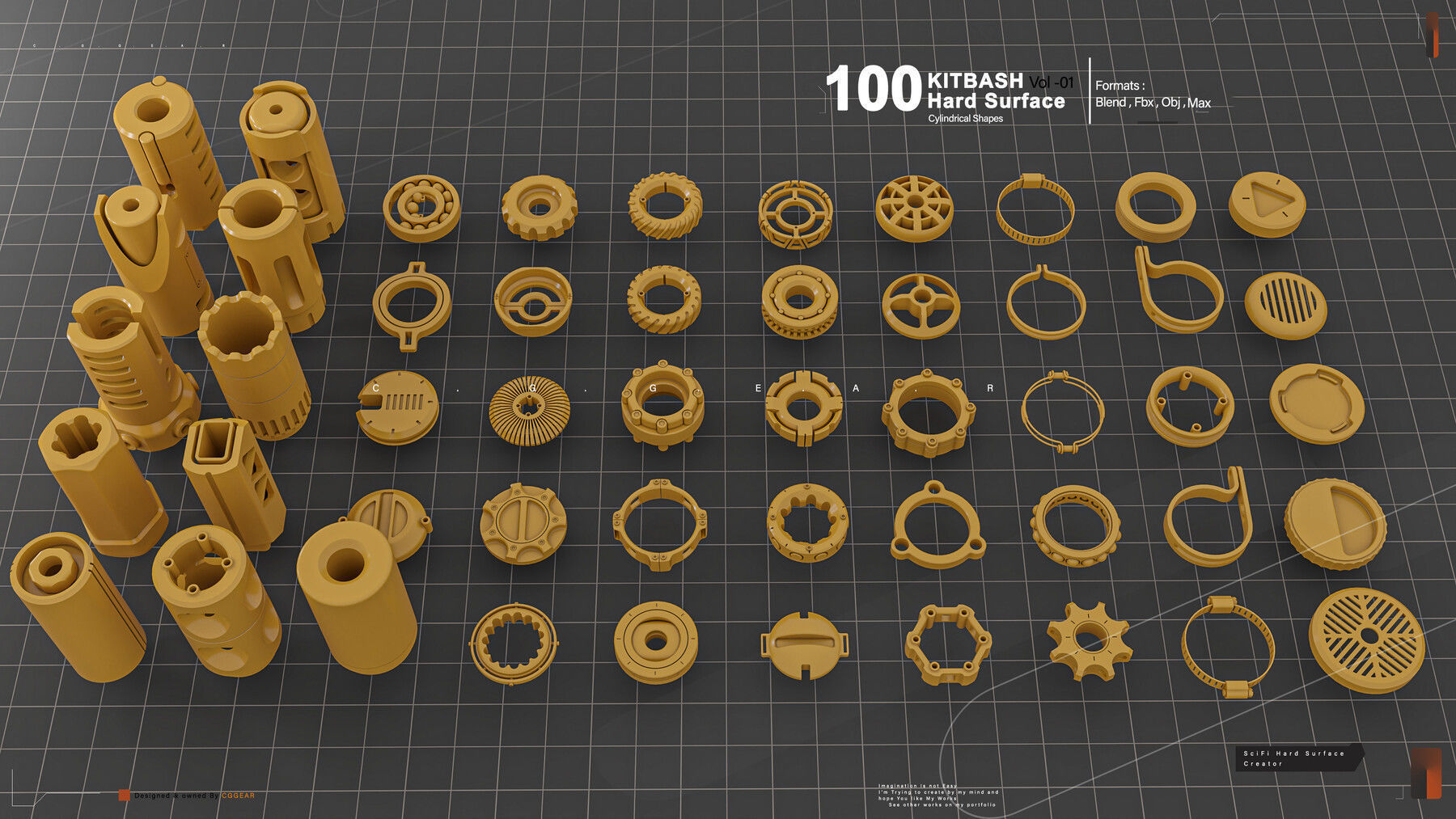 Hard Surface Kitbash Vol 01 3D model_2