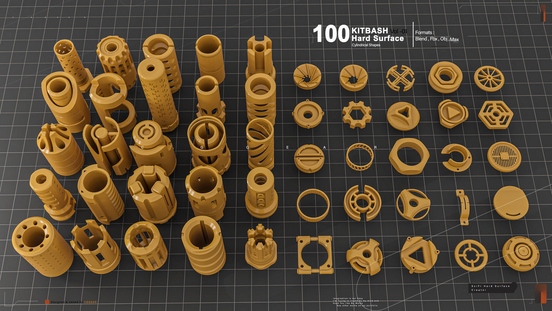 Hard Surface Kitbash Vol 01 3D model_1