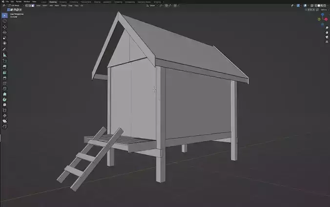 Low polygon Small Thailand House