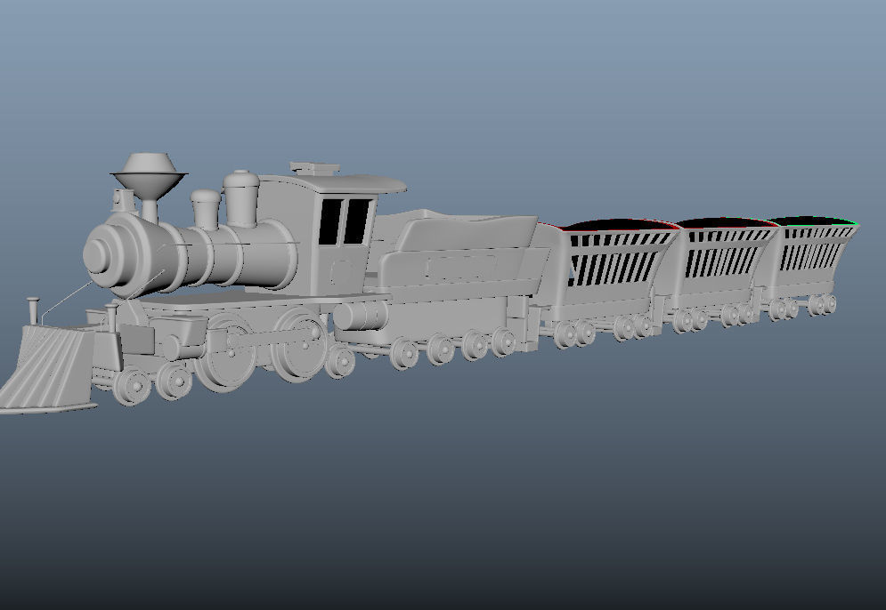 Train  Low-poly 3D model_1