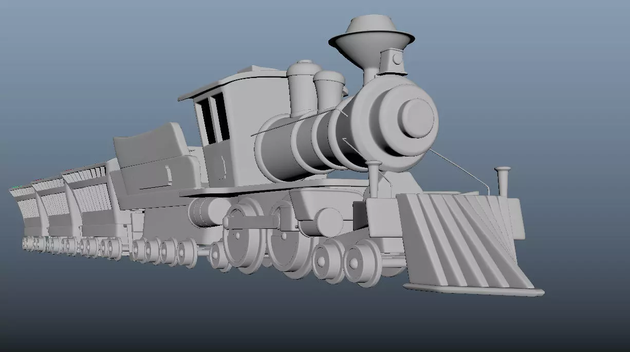 Train  Low-poly 3D model_0