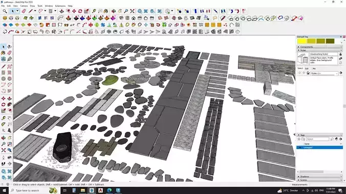 grey paving stone 3d model collection