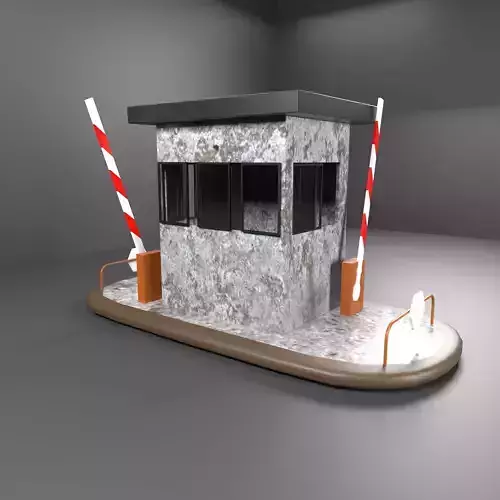 Security Guard room Low-poly 3D model