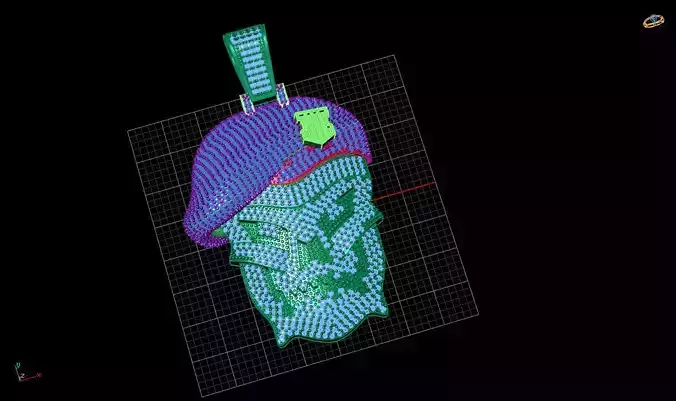 soldier skull stone pendant