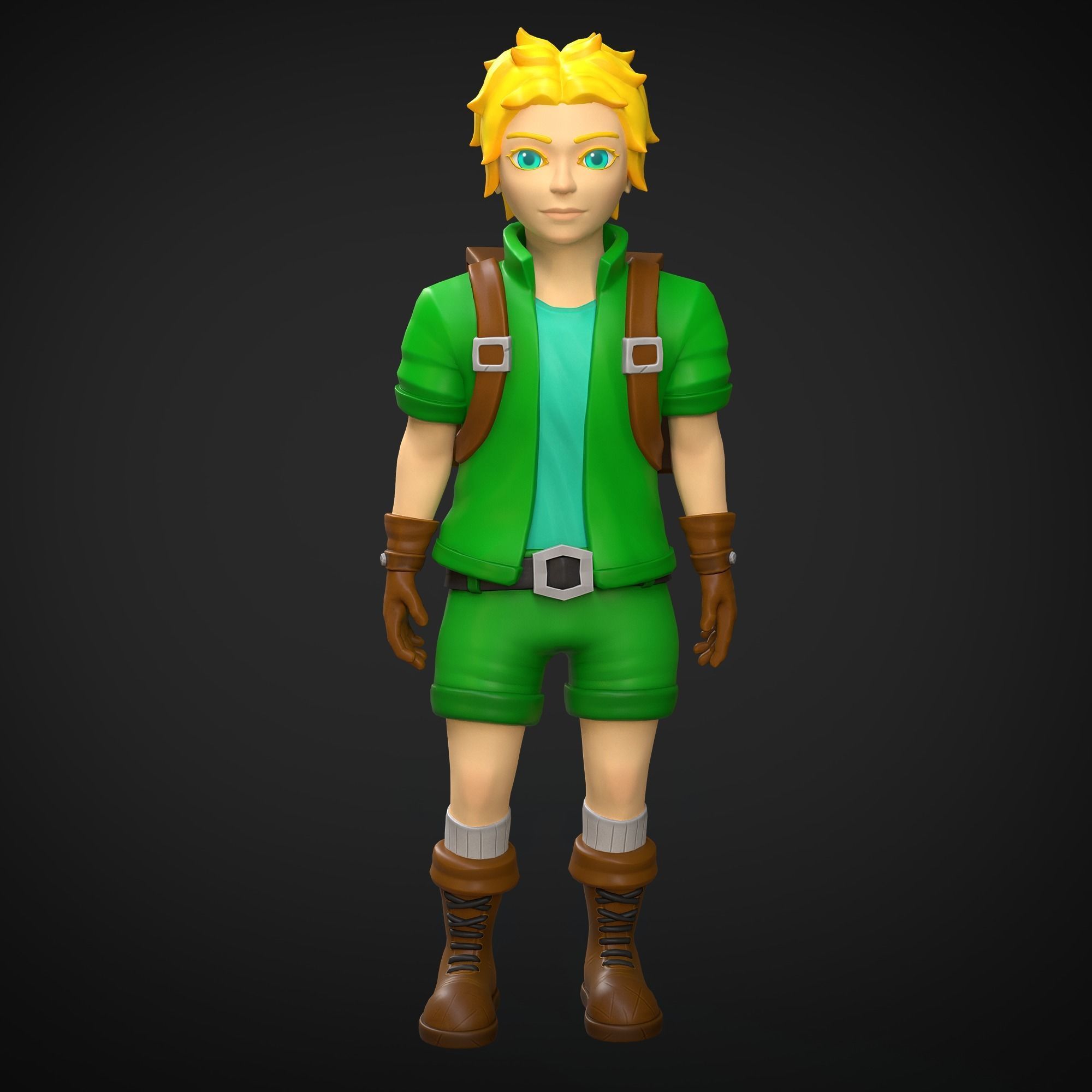 Adventurer Low-poly 3D model_1
