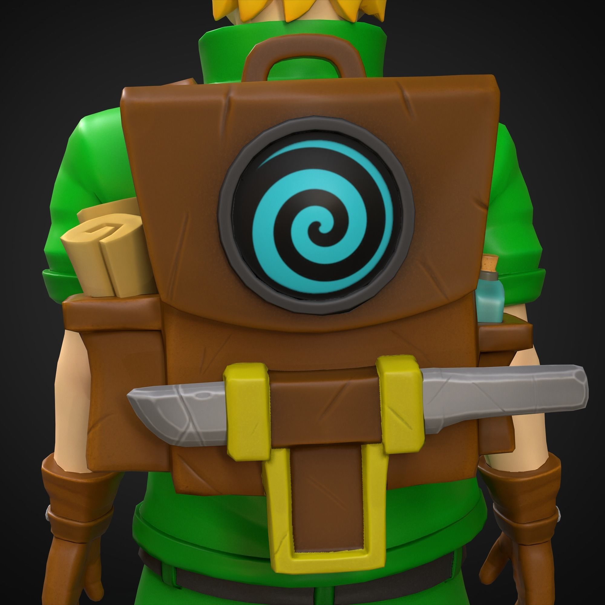 Adventurer Low-poly 3D model_3