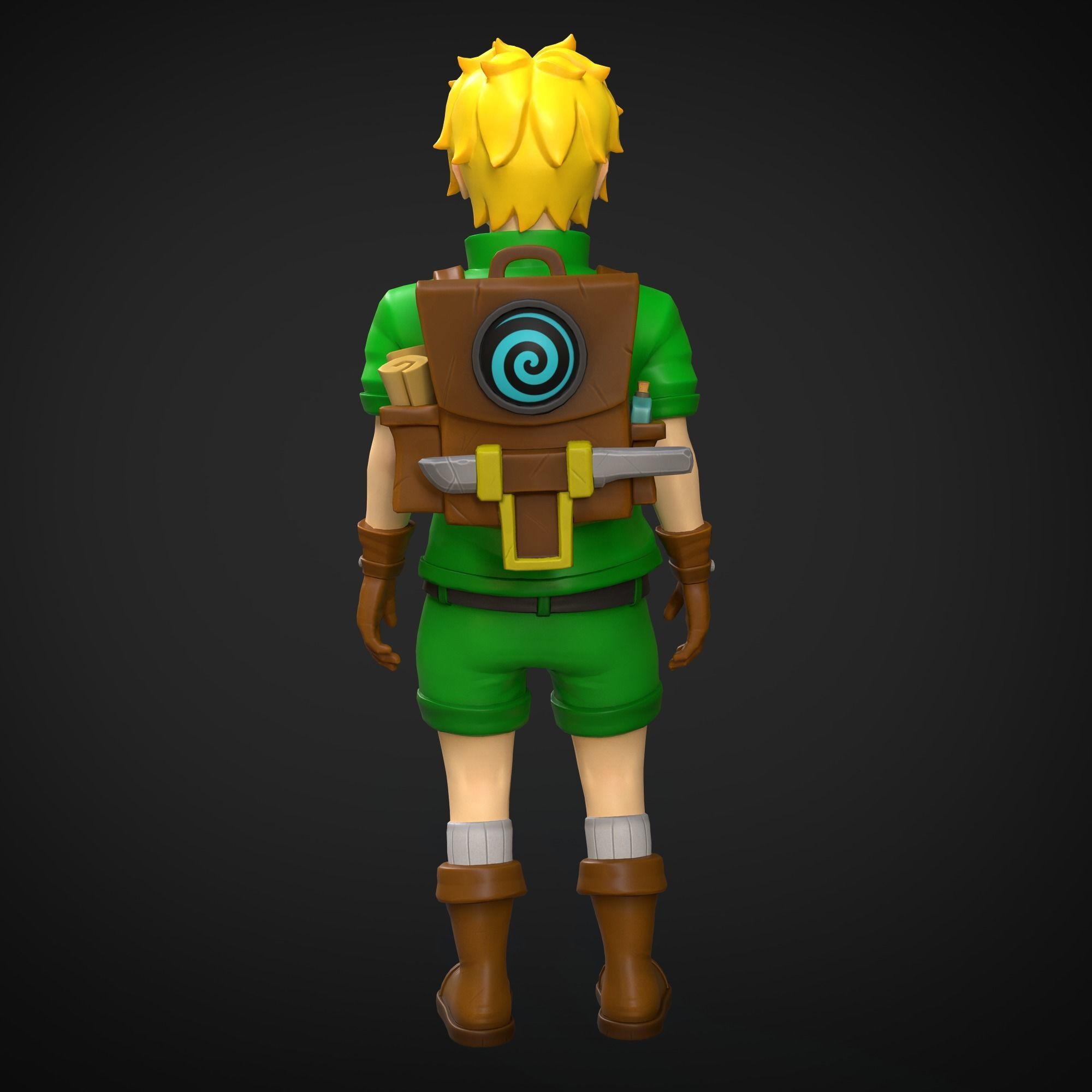 Adventurer Low-poly 3D model_2