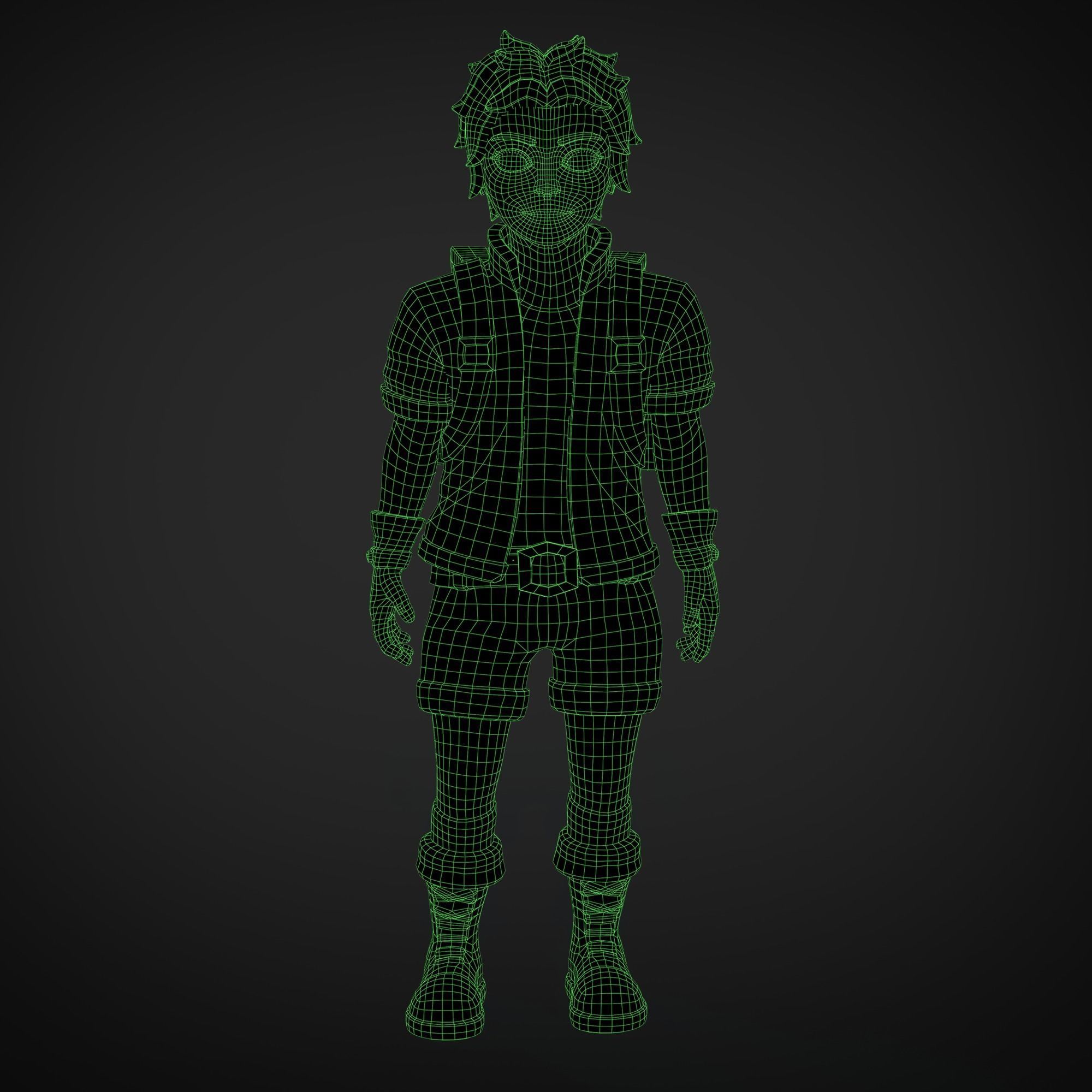 Adventurer Low-poly 3D model_6