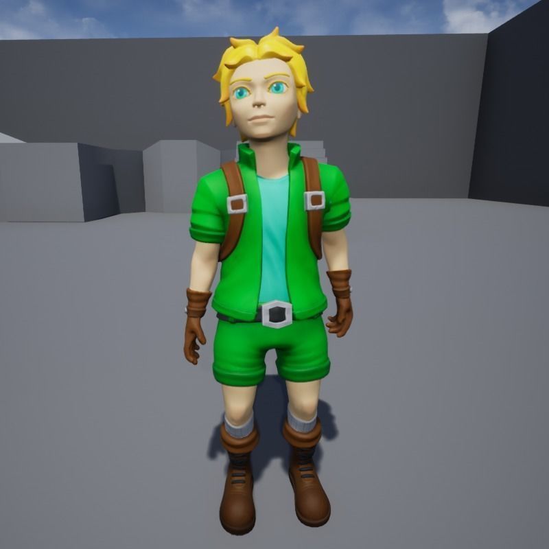 Adventurer Low-poly 3D model_7