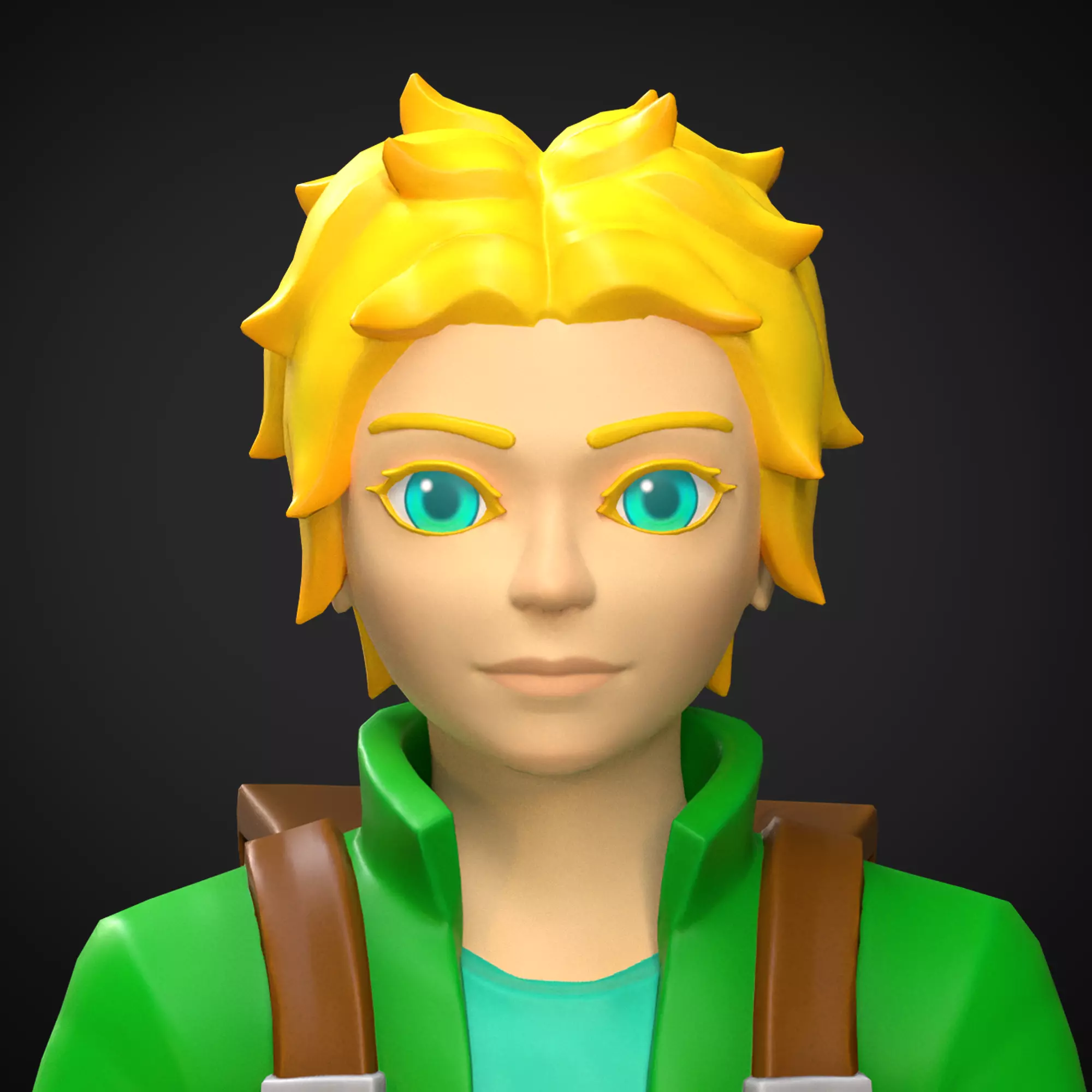 Adventurer Low-poly 3D model_0