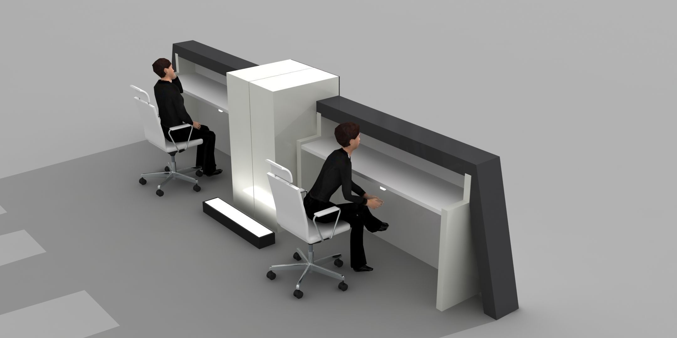 Hotel Lobby Desk 001 3D model_2