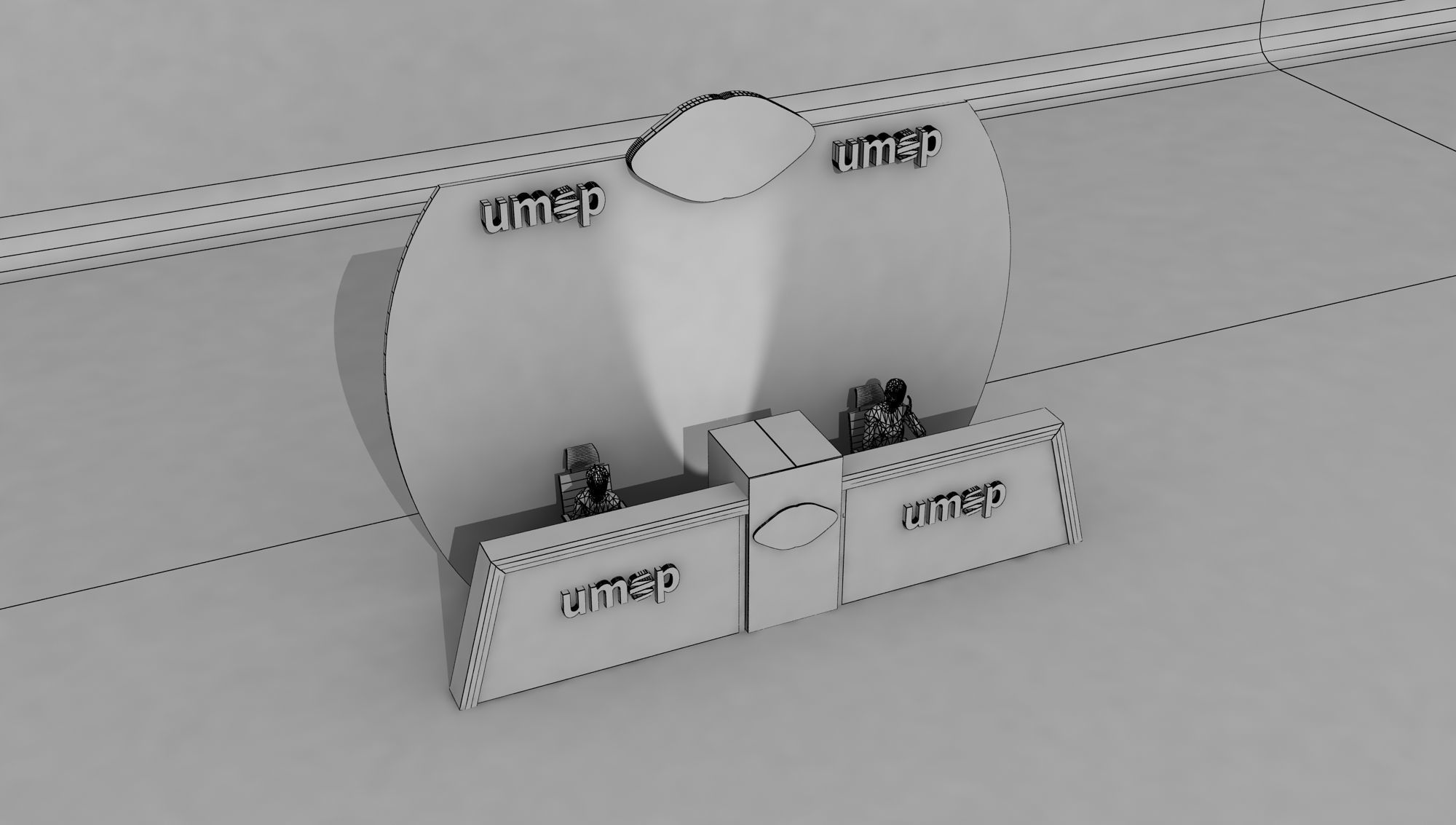 Hotel Lobby Desk 001 3D model_5