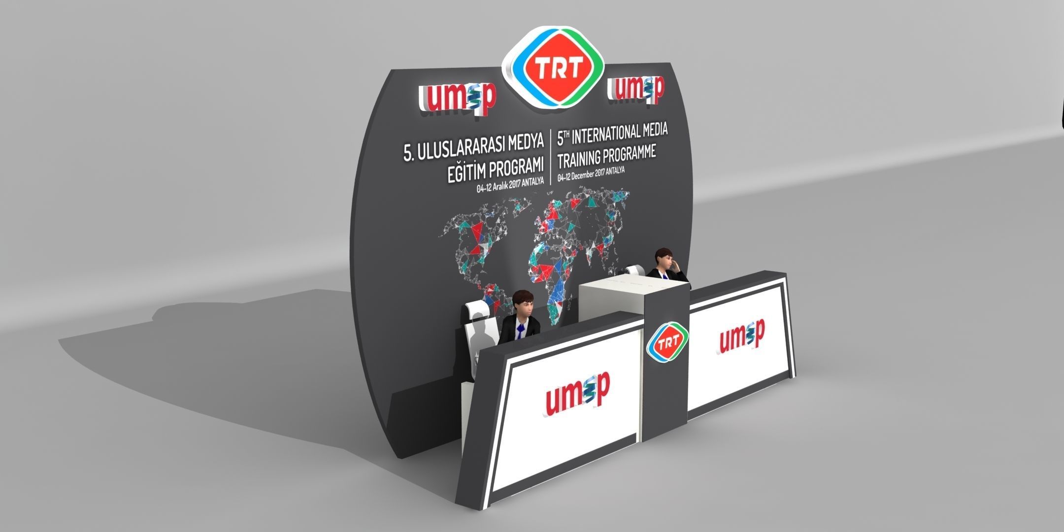 Hotel Lobby Desk 001 3D model_4