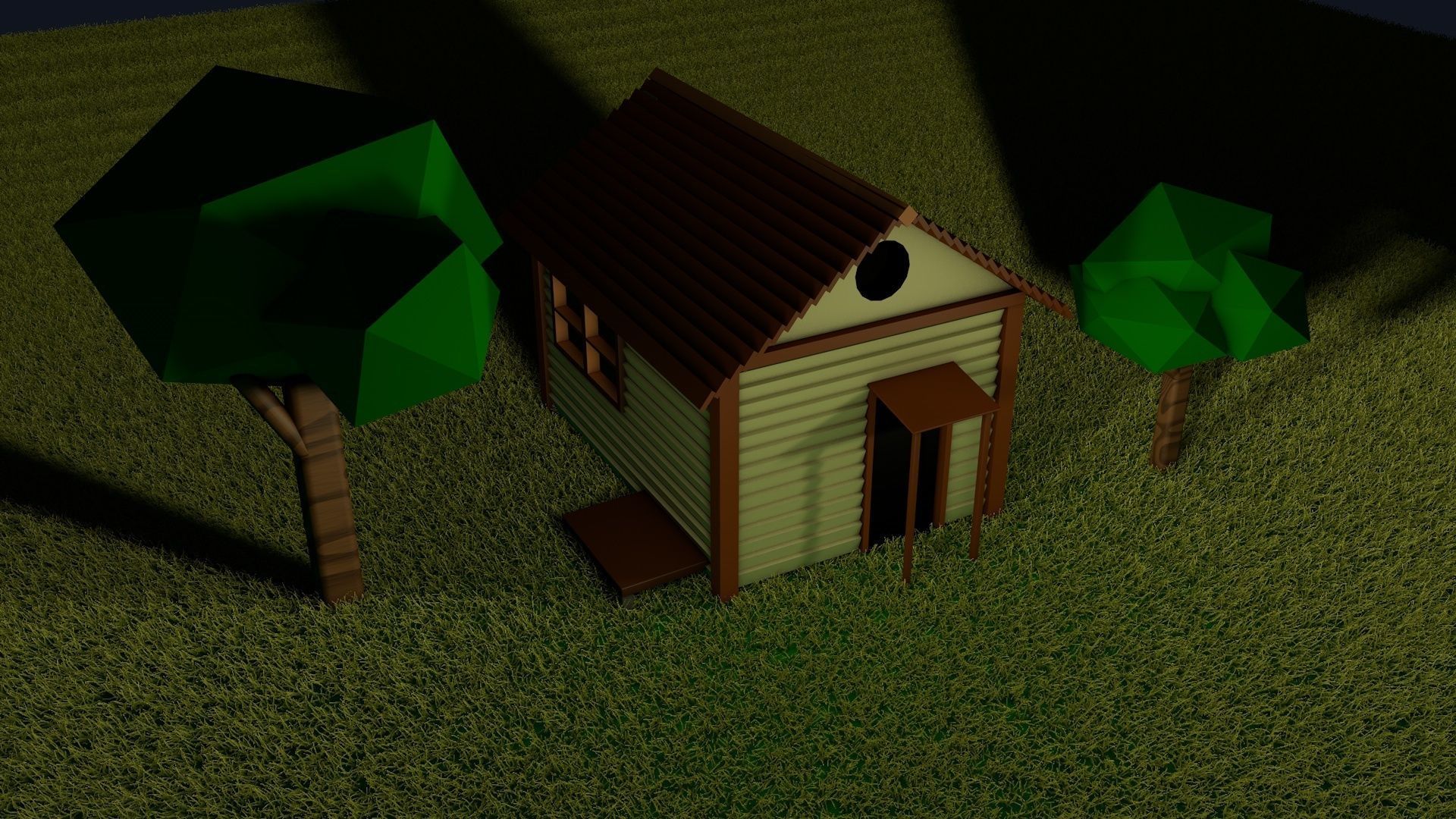 Low Poly Minimalistic House Free low-poly 3D model_4