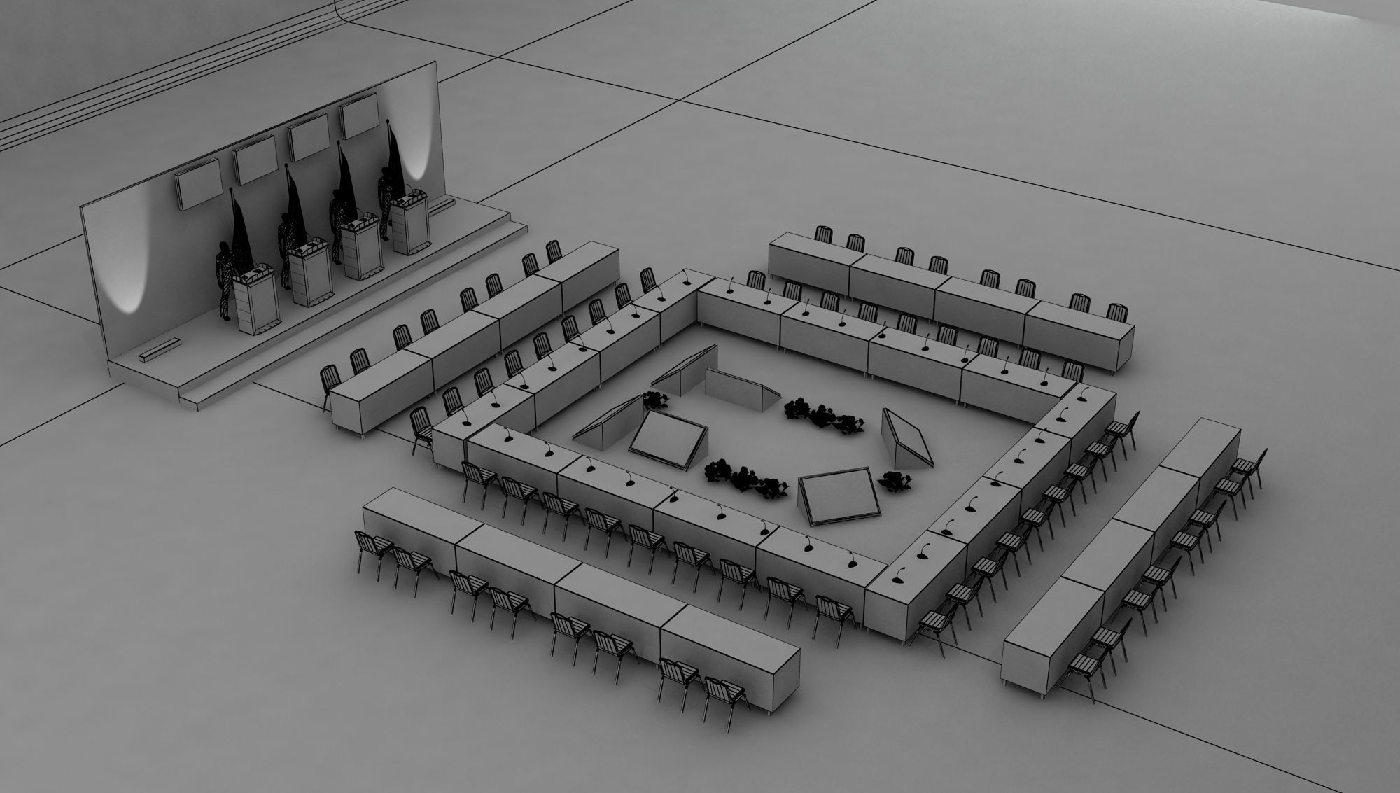 International Meeting Stage Setup 003 3D model_7