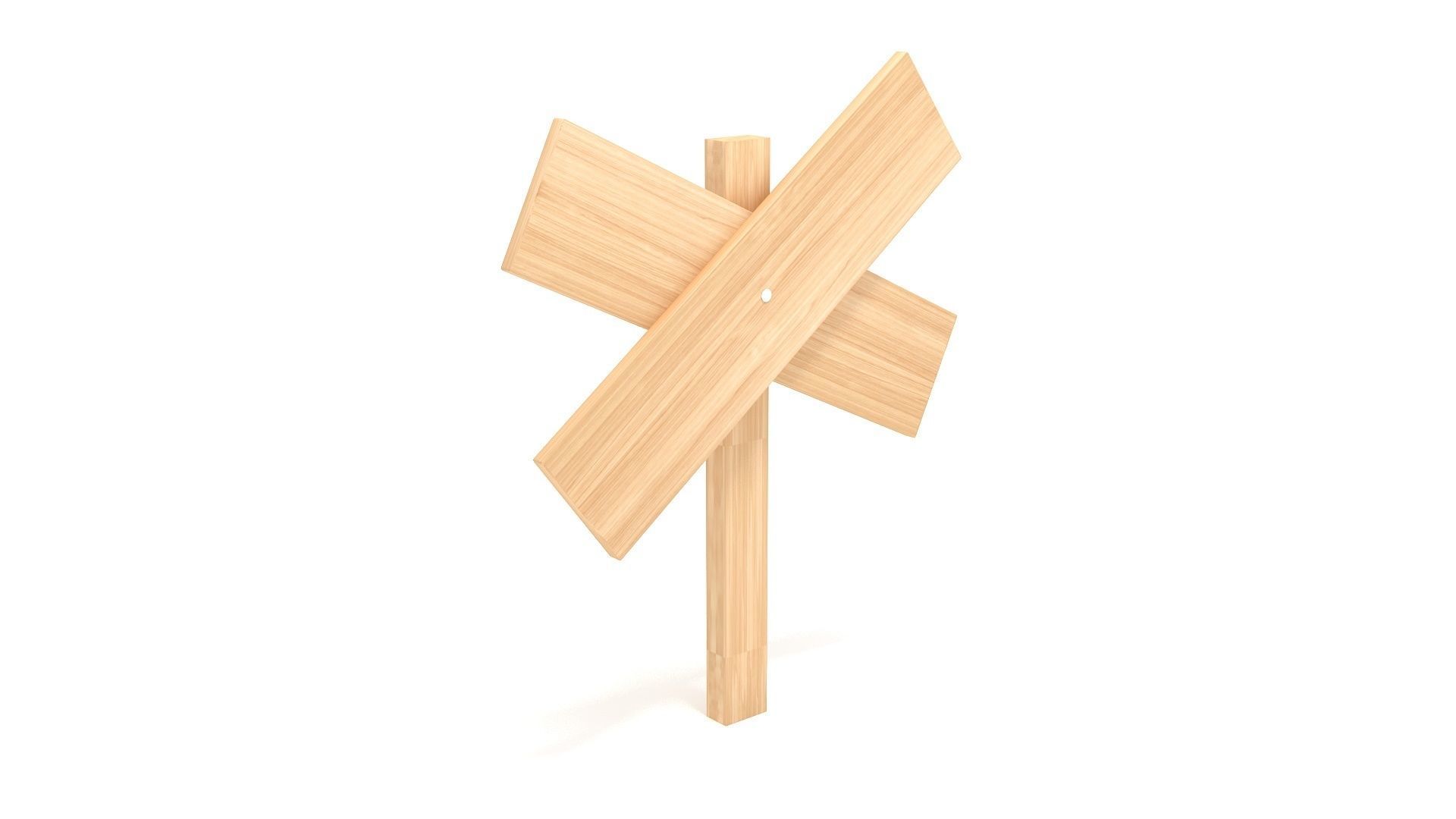 wooden signboard 3D model_3