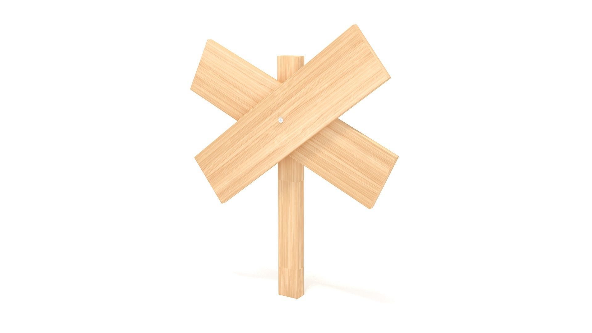 wooden signboard 3D model_1