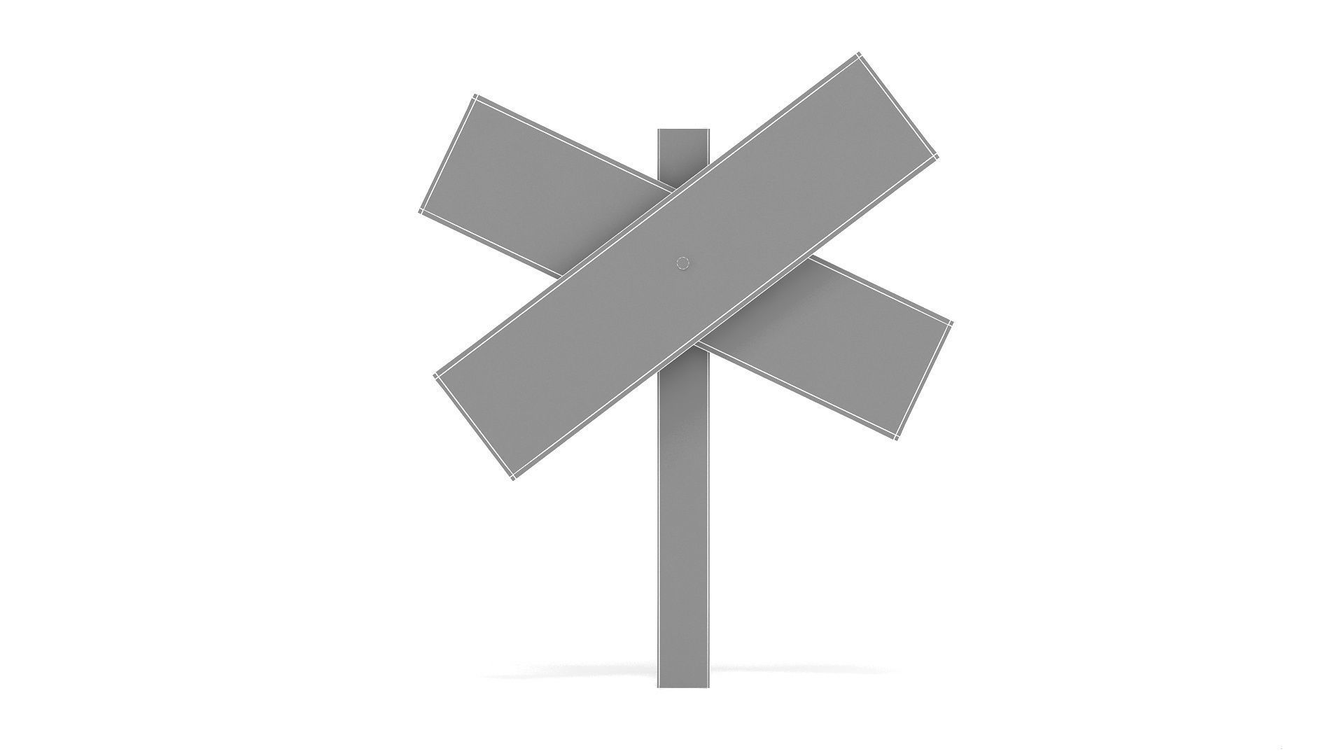 wooden signboard 3D model_6