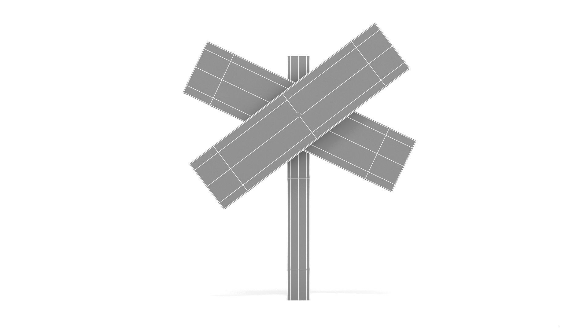 wooden signboard 3D model_7