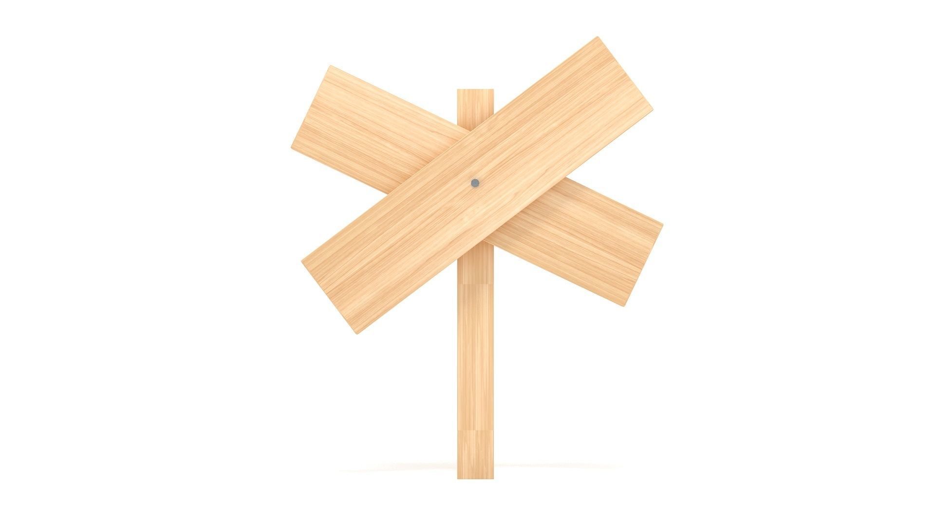 wooden signboard 3D model_5