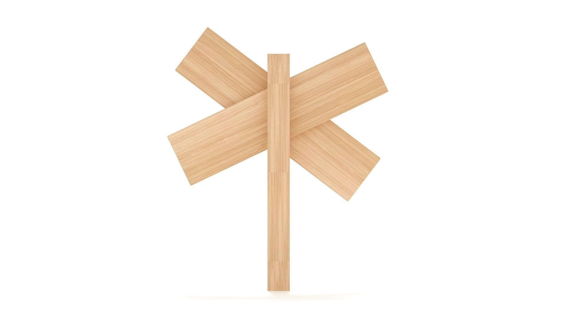 wooden signboard 3D model_2