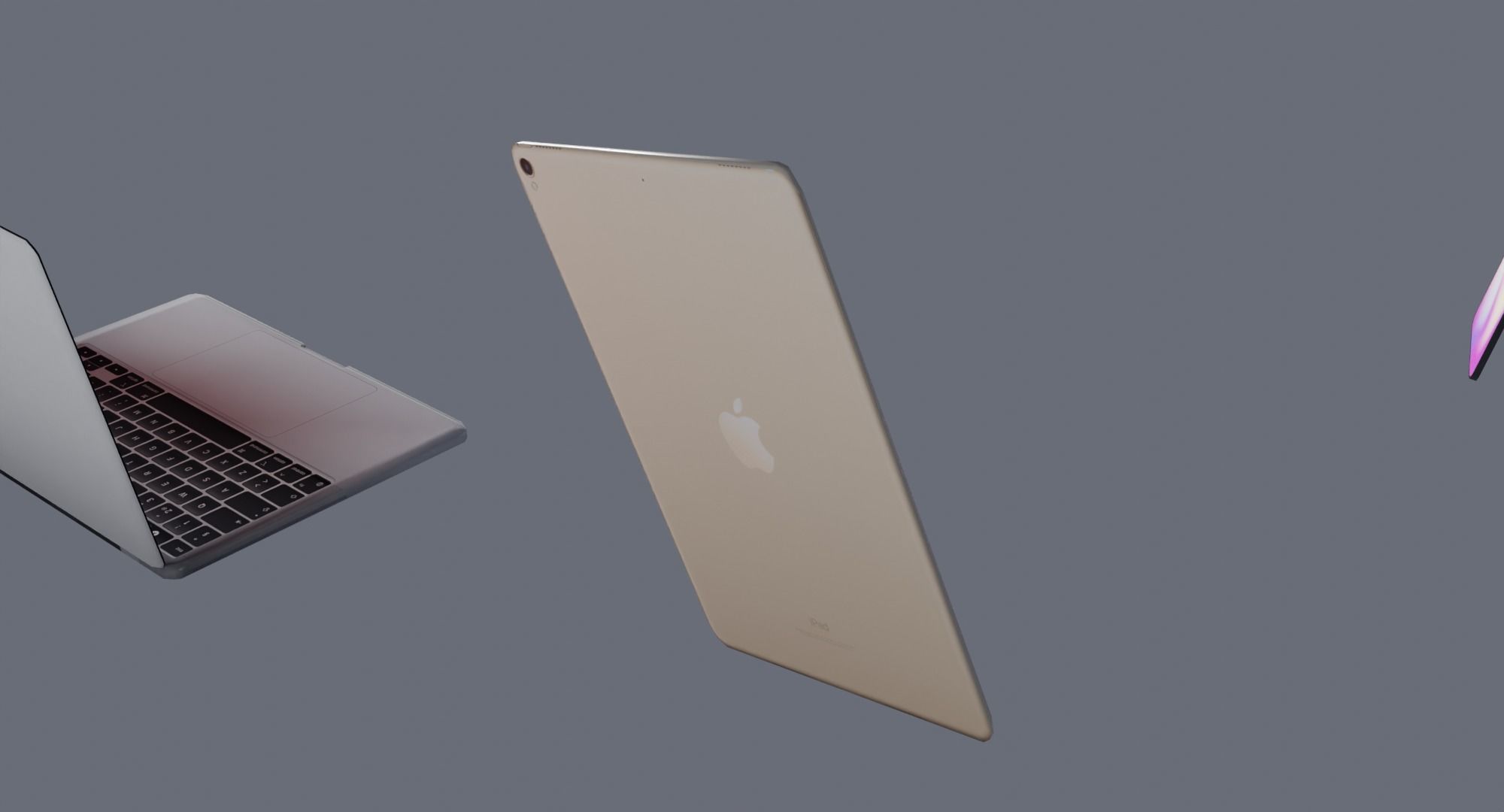 Low Poly Apple Products Iphone - Macbook - Ipad Low-poly 3D model_6