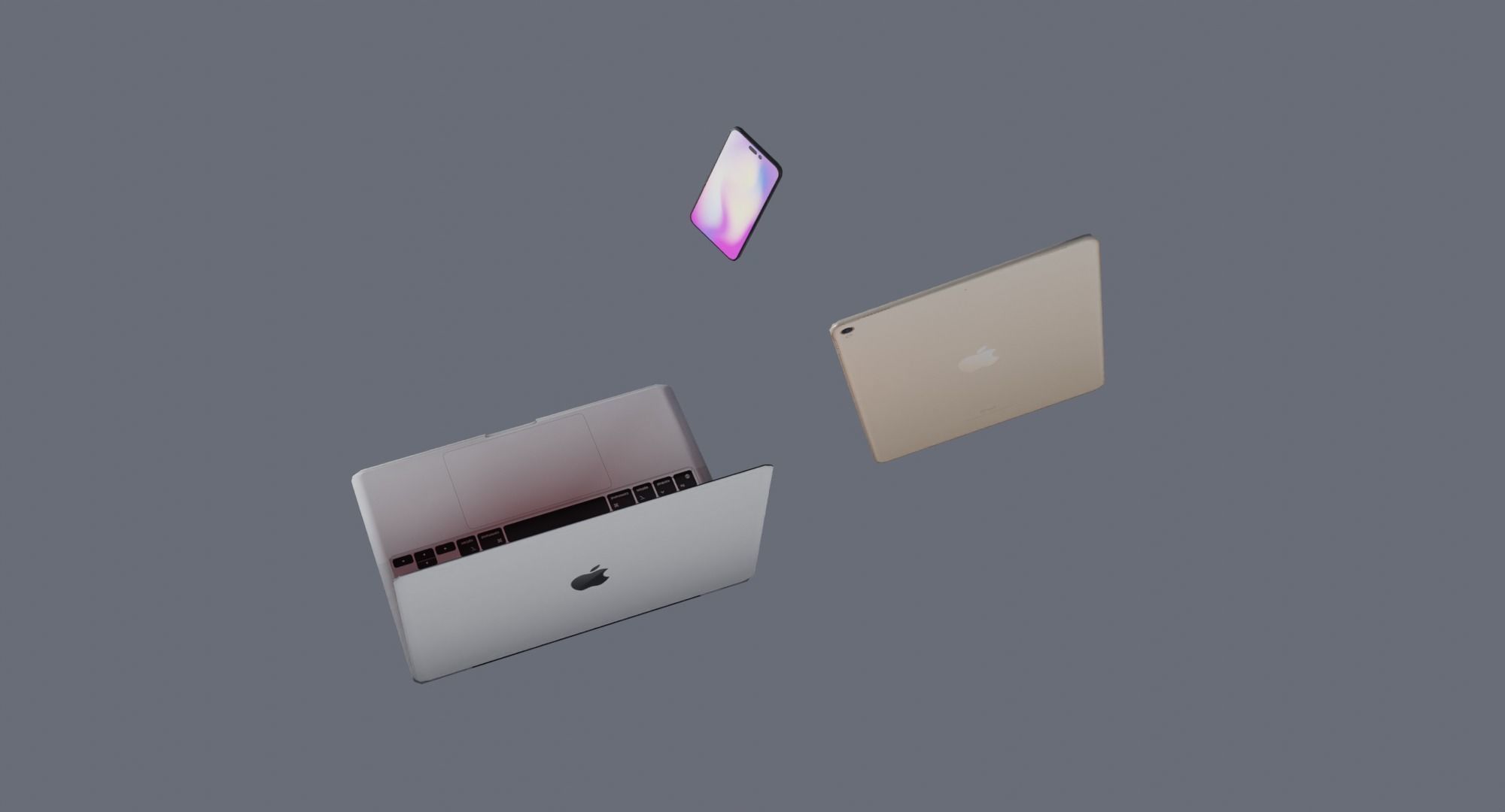 Low Poly Apple Products Iphone - Macbook - Ipad Low-poly 3D model_7