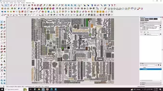 outdoor pedestrian paver stone 3d model