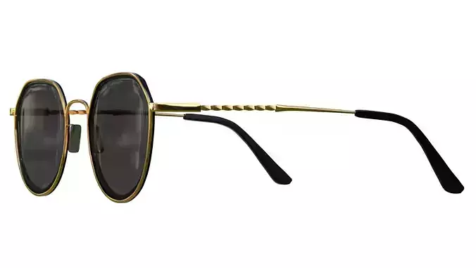 3d black glasses low poly  Low-poly 3D model